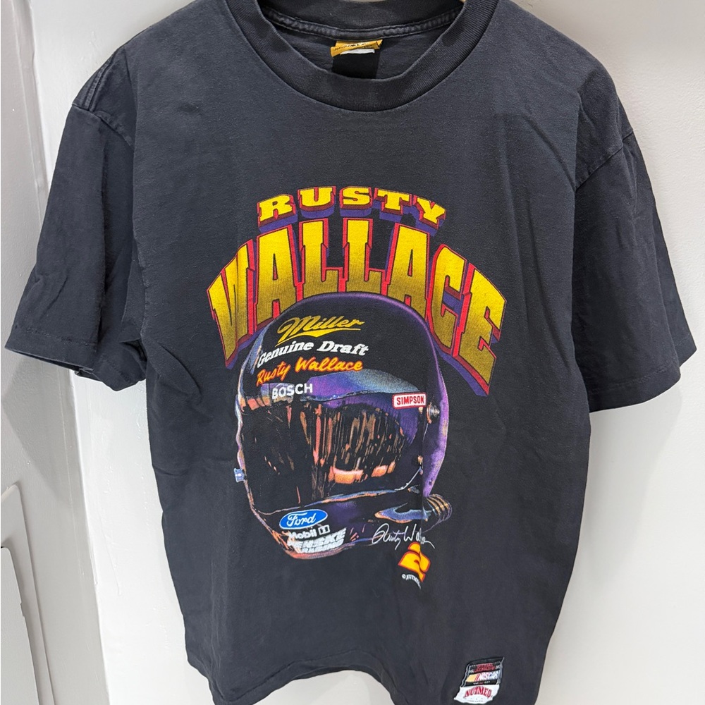 Vintage Rusty Wallace Black Graphic Racing Tee